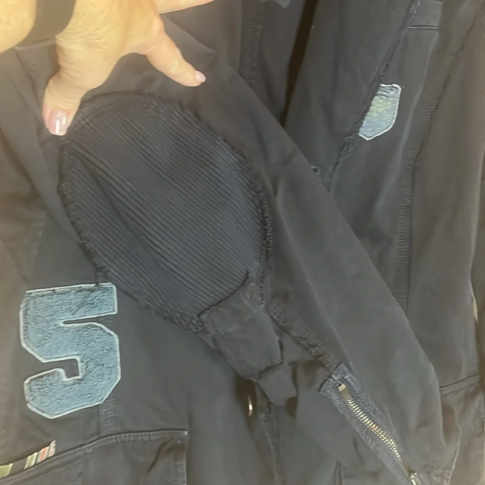 Essentials Navy Blazer with Patch Details reversible men’s large - Picture 5 of 15